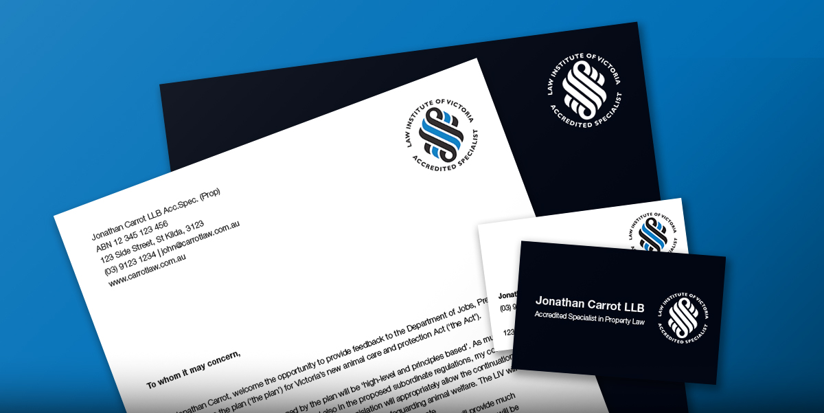 Accredited Specialisation branding example